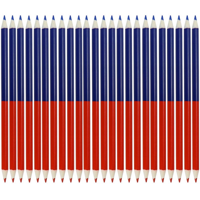 YOLUFER Checking Pencils Red and Blue Erasable Pencils Pre-Sharpened #2 HB for Checking Map Coloring Tests Grading (24 Pieces) - Image 1